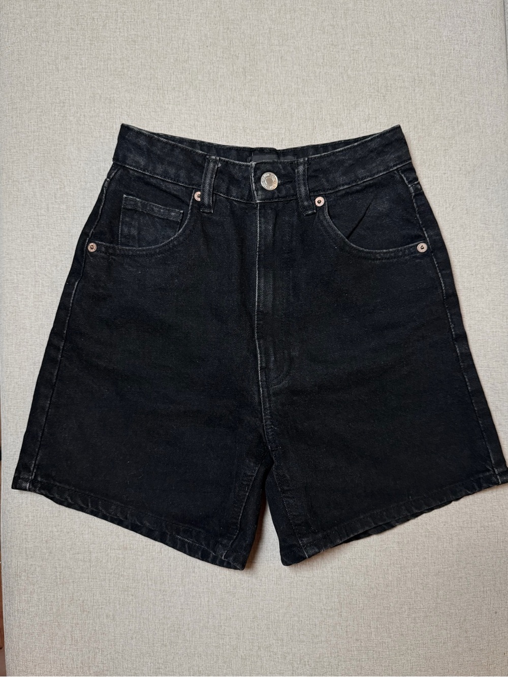Zara Black Denim High-Waist Women’s Shorts
